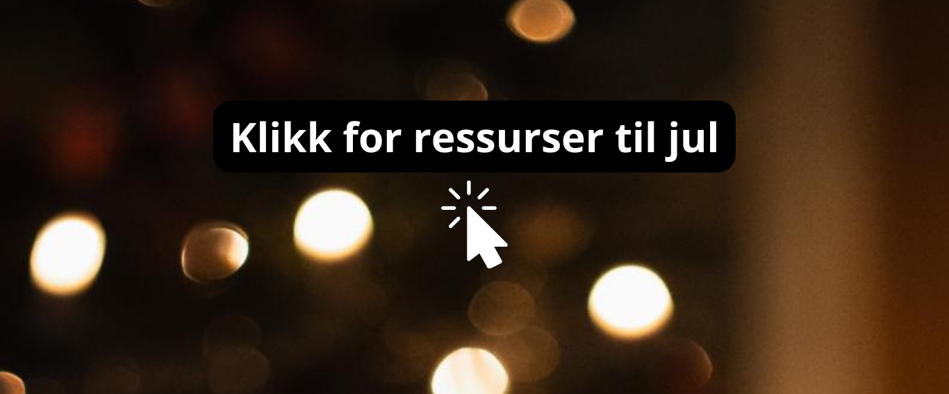 Bilde av julelys bak teksten 